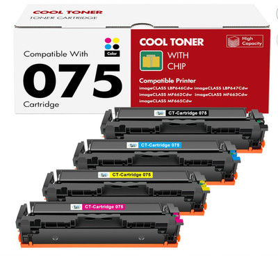 075 Toner Cartridge Set 075H: MF663Cdw MF665CDW LBP646Cdw Compatible for Canon 0