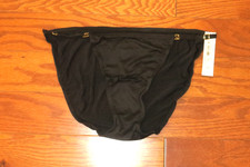 M    VICTORIA'S SECRET    SUPER SOFT    SATIN PANTIES STRING BIKINI    NEW BLACK