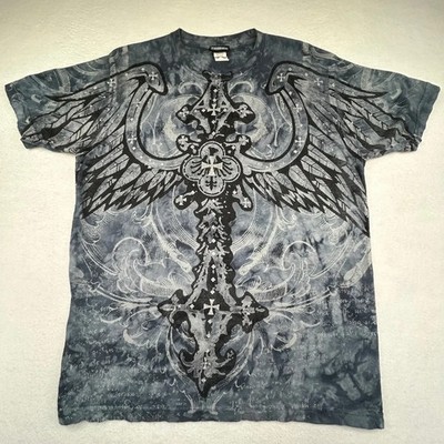 Four Seasons Y2K VINTAGE NWOT Medium Cross Wings T-shirt Affliction style