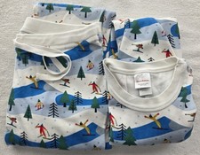 Hanna Andersson Adult Long John Pajama Set Ski Slope Organic Cotton Size M