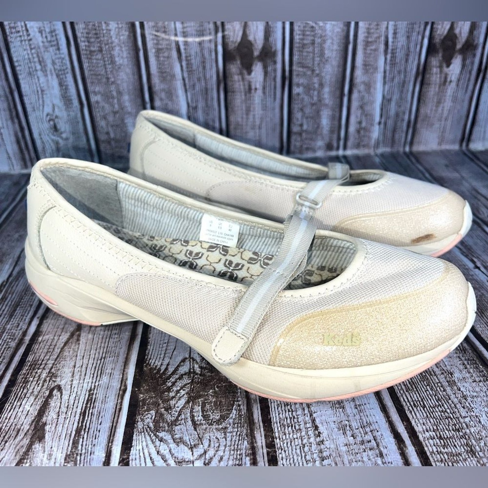 Keds Women’s Mary Jane Comfort Shoes Memory Foam Size 9 Beige Casual Flats