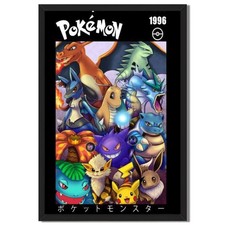 Vintage Pokemon Characters Wall Art Canvas Oil Paintings Reproduction