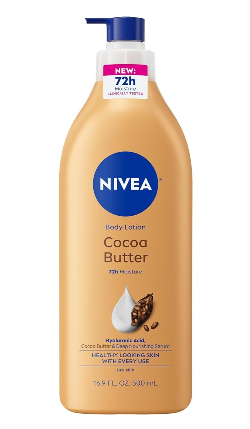 NIVEA Cocoa Butter Body Lotion Dry Skin Hyaluronic Acid Deep Moisture Pump16.9oz