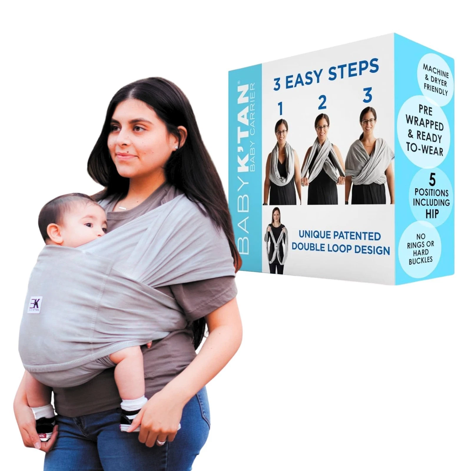 Original Baby Carrier: #1 Easy Pre-Wrapped, Soft, Slip-On, No Rings, No Buckl...