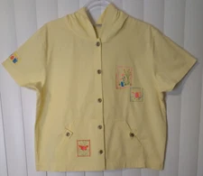 Vintage Garden Womens Yellow Corduroy Jacket Size Medium Retro Plant Lady Pocket