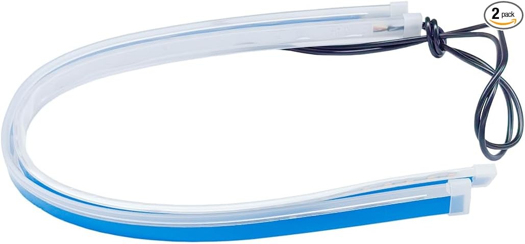2PCS 18 Inch Car LED Strip Lights, Flexible Waterproof DRL Daytime Running Light