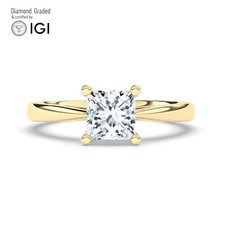 Princess Diamond Engagement Ring 14k Yellow Gold Labgrown 3 Ct Solitaire