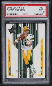 2005 Leaf Rookies & Stars Rookie /799 Aaron Rodgers #201 PSA 9 MINT RC