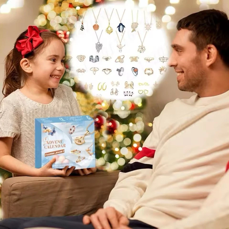 Calendario Dell’avvento Gioielli - Collana ,anelli,orecchini Regalo Donna Natale - Immagine 3 di 4