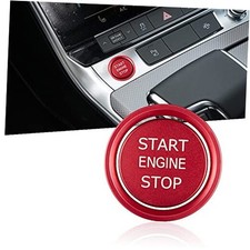 Aluminum Engine Start Stop Push Button Cover Trim Compatible with Audi A3 Red