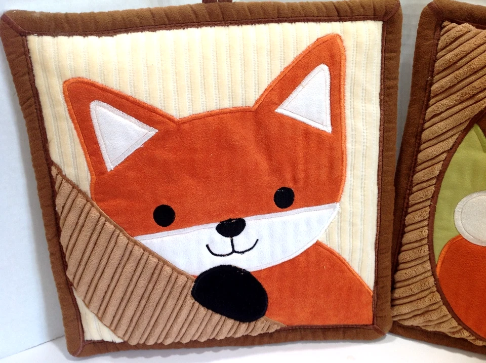 NUEVO LOTE DE 3 CORDEROS E HIEDRA ACOLCHADOS ZORRO BÚHO MAPACHE ACOLCHADO CUNA DECORACIÓN DE PARED Foto 2 de 4