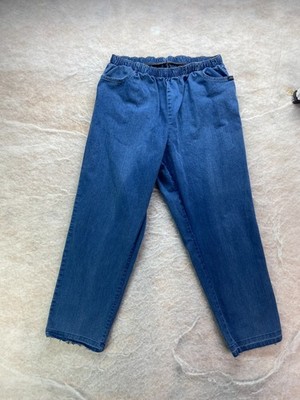Chic Womens Size 20W Petite Medium High Rise Elastic Pull On Jeans Blue Altered