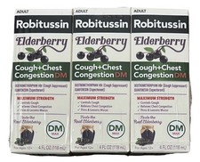  3 PACK  Robitussin Max Elderberry Cough  Chest Congestion DM Liquid 4oz 09/26