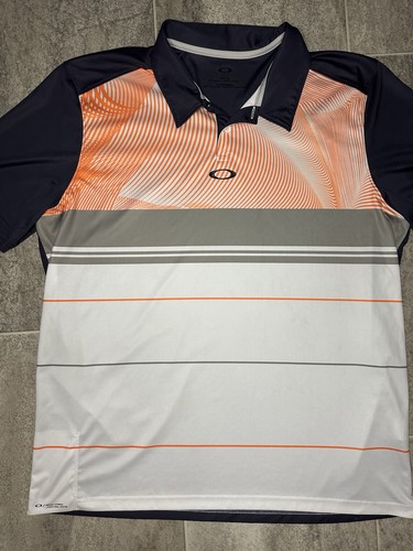 Oakley Golf Poloshirt Herren XL Navy Orange Grau Performance Athletic - Bild 3 von 12