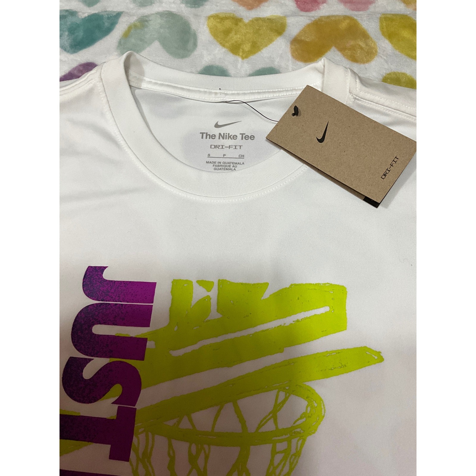 Nike Dri-FIT Basketball Graphic T-Shirt White Just Do It Mens thumbnail 2