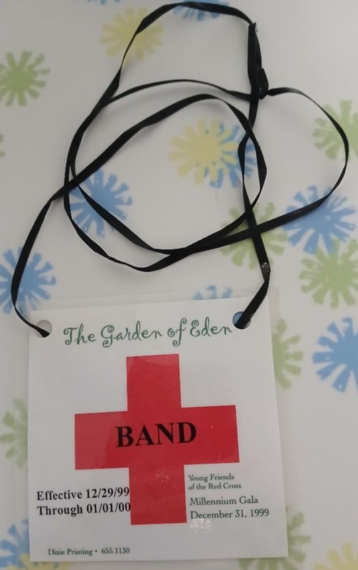 Millennium Gala Laminated Band Pass Young Friends of the Red Cross 12/31/99 FL