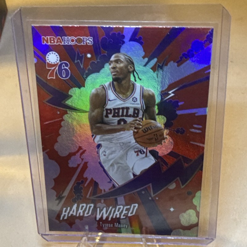 Topps NBA Hoops Hard Wired Tyrese Maxey Insert Card #HW-20 2025-26 76ers
