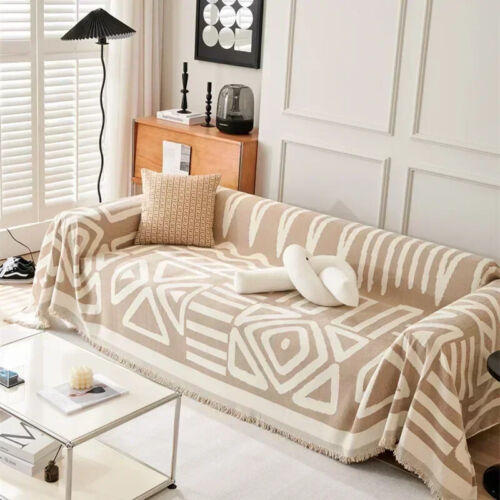 All Seasons Sofa Blanket Stripe Art Chenille Throw Blanket Anti-cat Couch Covers - Picture 26 of 26