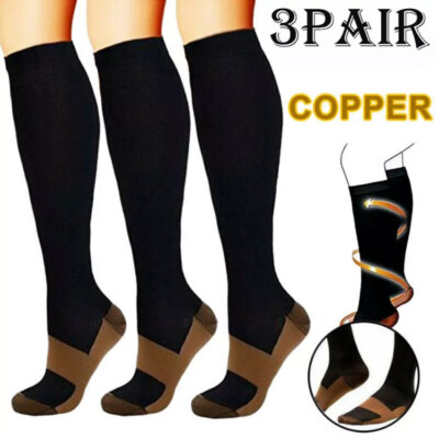 3calcetines de compresión de cobre-Calcetines de compresión para mujeres/hombres