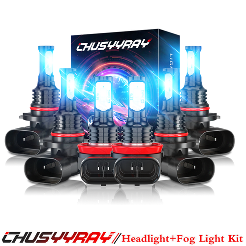 For Acura MDX 2004 - 2006 Combo LED Headlight Hi/Lo+Fog Light Bulb Kit 8000K 6X - 第 1/13 張圖片