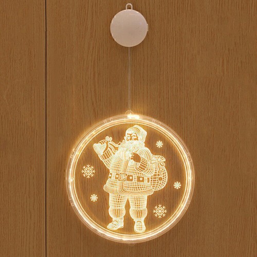 LED Christmas Decor Suction Cup Hanging Lamps 3D Night Light Home Windows Decor - Picture 10 of 21