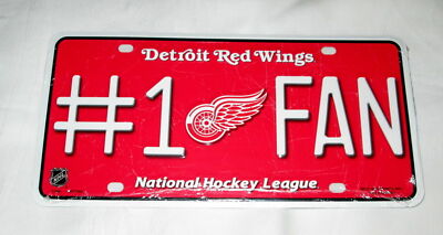 DETROIT RED WINGS #1 FAN EMBOSSED METAL LICENSE PLATE #5 - NEW