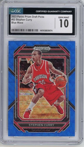 2023 Prizm Draft Picks NBA Stephen Curry Blue Wave #12/249 #53 GRADED CGC 10 SP
