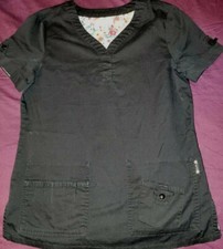 Koi Kathy Peterson Womens Medical Scrub Top Black Small 225pr
