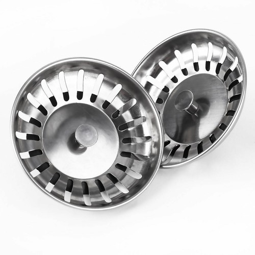 Premium Kitchen Sink Strainer Replacement Waste Plug Basin Drain Filter Steel - Picture 2 of 12