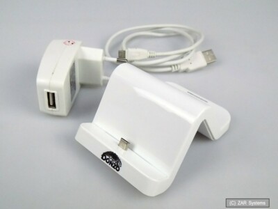 Donzo Wave Micro-USB Dockingstation Halter für z.B. Samsung Galaxy S4 I9500 weiß