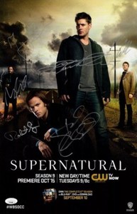 Supernatural cast signed 2013 SDCC poster Ackles Padalecki Collins Sheppard JSA