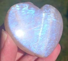 2"~3" Heart Moonstone High Blue Flash Tumbled Stone Healing Pocket Palm Stone