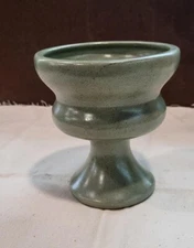 Haeger pottery Vintage sage green speckled urn vase planter 