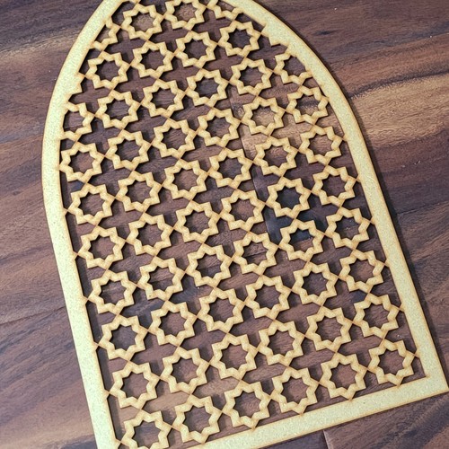 Arabic Star Grate Decorative Pointed Arch Door Screen Wall Sculpture Panel 028 - Picture 8 of 15