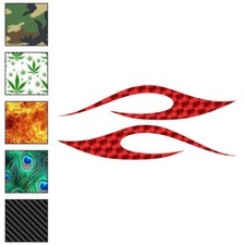 Pair Tribal Flames Stripes, Vinyl Decal Sticker, 40 Patterns  3 Sizes, 7303