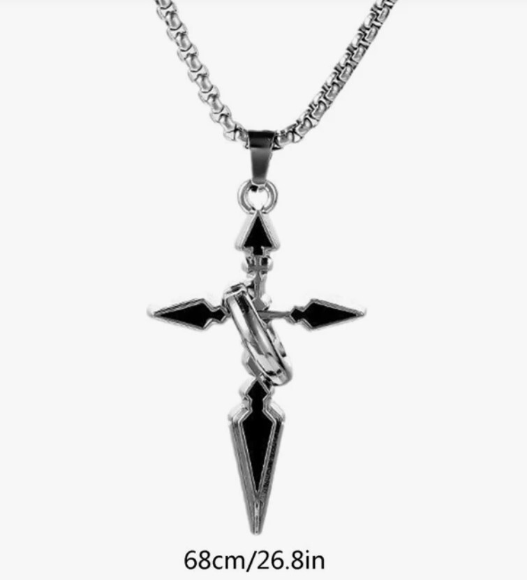 OIDEA Collana Collare In Pelle Uomo/Donna - Stile Gotico Punk Con Pendente Anello Cuore, Nero E Argento, Confezione Da 2 Pezzi