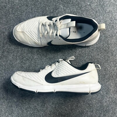 Nike Golf Shoes Mens 12 White Cream Lace Up Explorer 2 Spikeless 849957-100