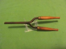 Vintage CURLING IRON with Wood Handle 9 1/8".