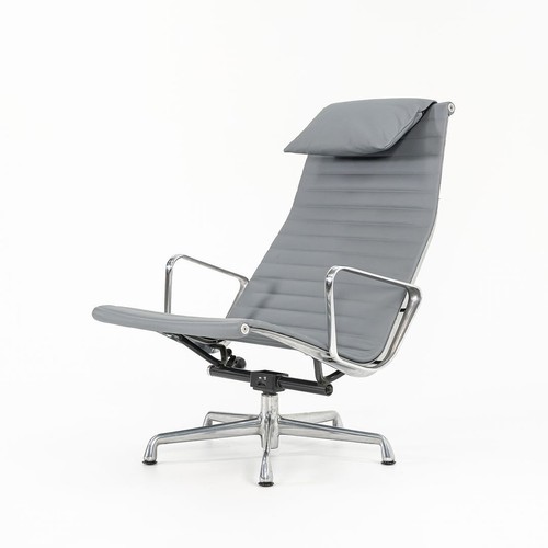 2010er Herman Miller Eames Aluminium Group Relaxsessel in grauem Leder - Bild 1 von 12