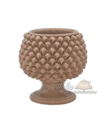 Keramik Vase Cachepot Half Pigna Siciliana Übertopf mit Stiel Caspò Verde-