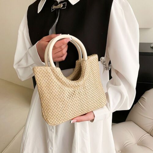 Bohemian Weave Large Capacity Women Handbag Beach Bag Shoulder Bag Straw Bag - Picture 11 of 15