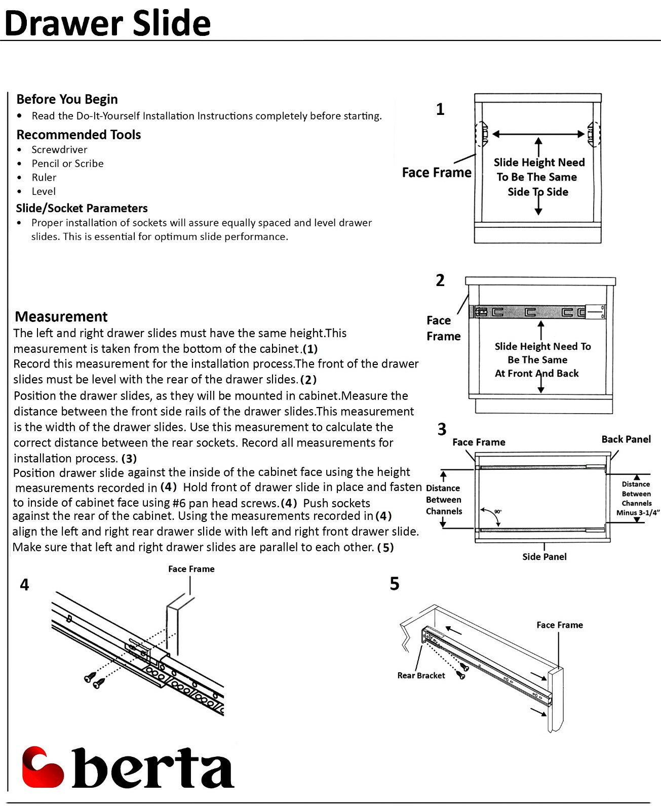 Ball Bearing Full Extension 16" Soft Close Drawer Slides 10 Pairs Value Pack