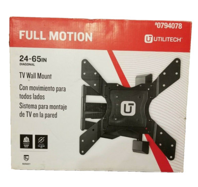 Brand New Utilitech Full Motion Tilt Wall TV Mount 24'' - 65'' Diagonal