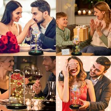 US Rose LED Light Glass Gifts for Wife Women Her Christmas Girlfriend Birthday