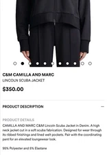 camilla and marc Tracksuit Set Scuba Davis Jacket Pants Size 8 Retail $570