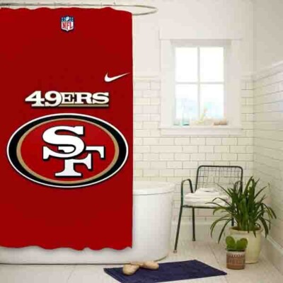 New SAN FRANCISCO 49ERS NFL Shower Curtain polyester waterproof With Hooks