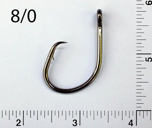 CONFEZIONE DA 25 TACKLEWORKS Misura 8/0 4x Ganci Cerchio Offset Forte L2004 - Foto 1 di 2