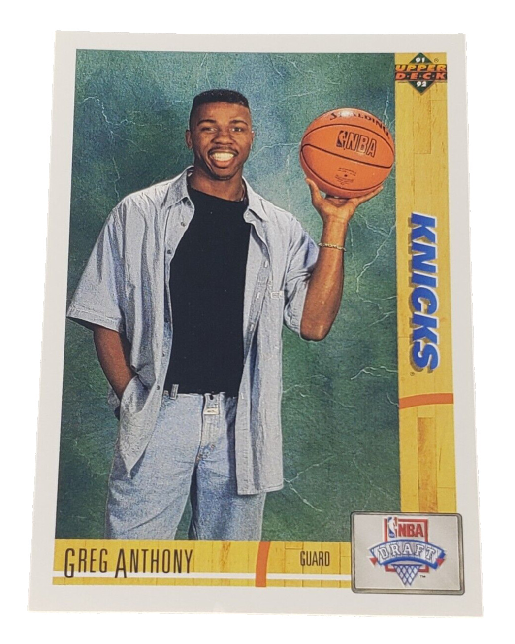 1991-92 Upper Deck Basketball NBA Draft Greg Anthony RC #7 New York Knicks