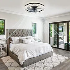 LEDIARY 20" Modern Ceiling Fans with Lights and Remote