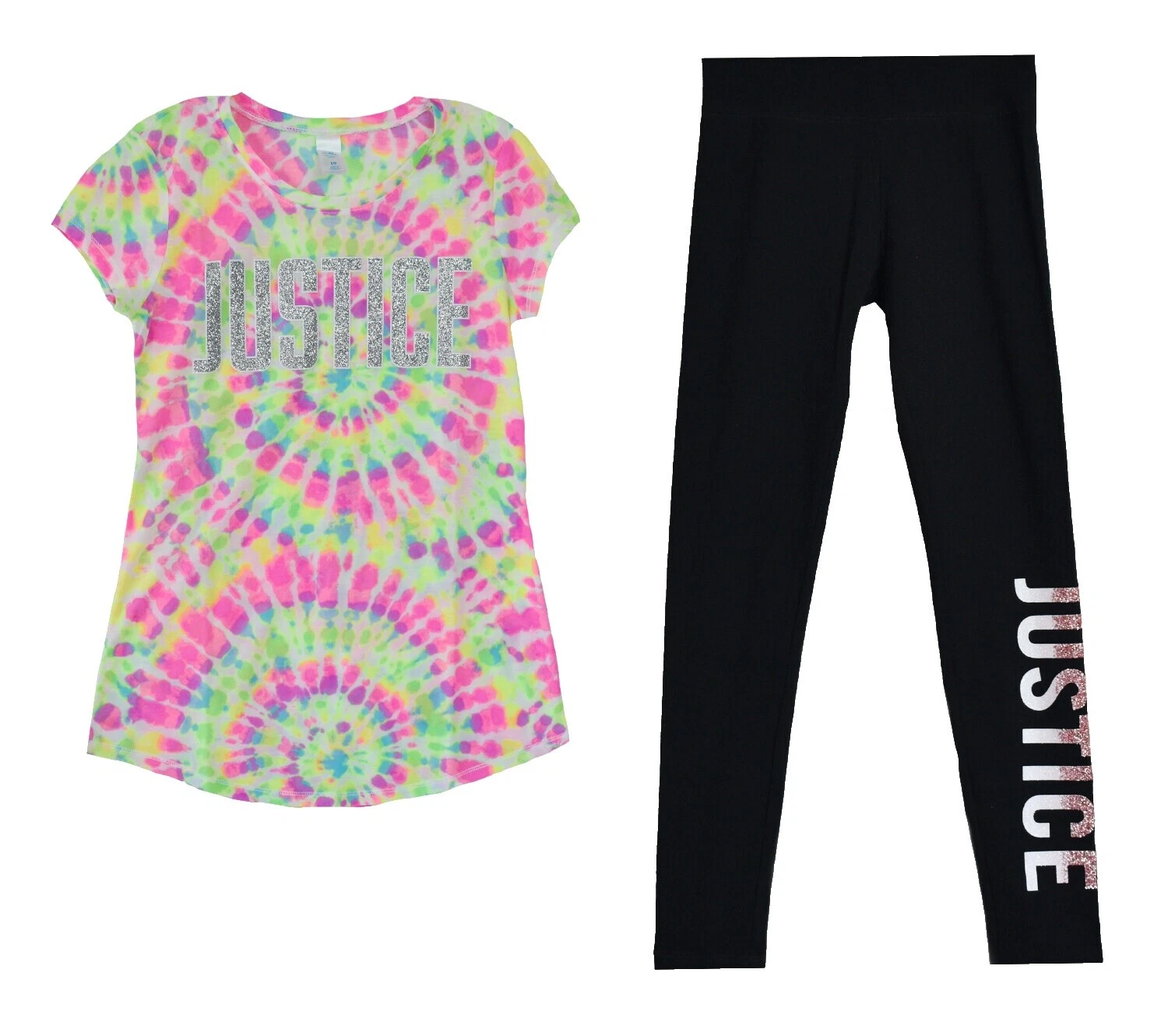 Justice color negro, mezcla algodón, trajes y conjuntos para Niñas